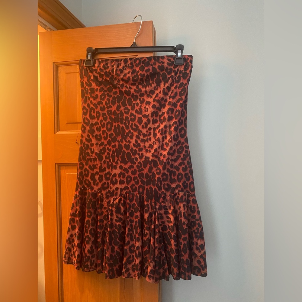 Leopard Print Womens Tube Top Dress OR long skirt